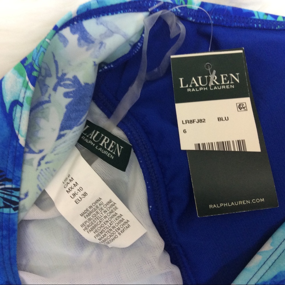 New Ralph Lauren Blue Exotic Paisley Tankini Set 6 - Picture 10 of 10